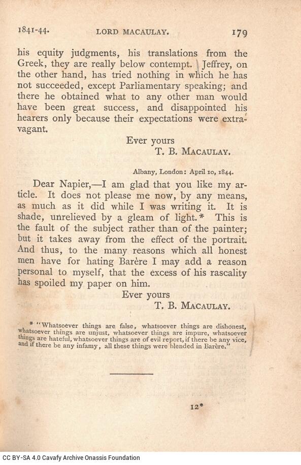 16 x 11 cm; bound with GR-OF CA CL.7.84. 2 s.p. + VII p. + 286 p. + VI p. + 281 p. + 3 s.p., l. 1 bookplate CPC on recto, p. 